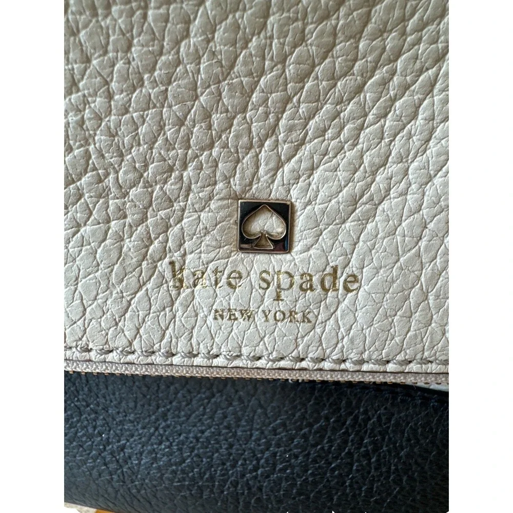 Kate Spade New York Southport Ave Mini Maria Satchel Off White Black Leather Bag